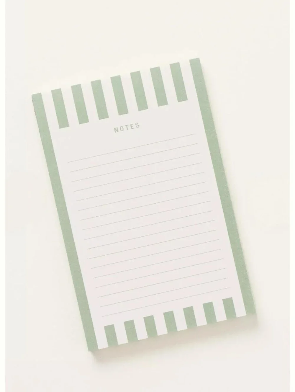 Anthropologie NWT Ruff House Stripe Vellum Notepad In Cream/Green 6.5